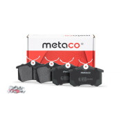Колодки тормозные дисковые Metaco, задние, комплект на ось (4 шт), арт. 3010-284