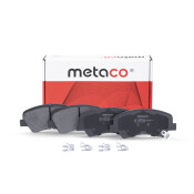 Колодки тормозные дисковые Metaco, передние, комплект на ось (4 шт), арт. 3000-745