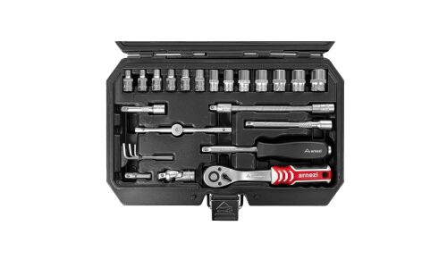 Набор инструментов Arnezi, с трещоткой, под размер 1/4", комплект 46 предметов, арт. R0900046