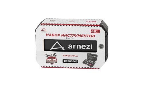 Набор инструментов Arnezi, с трещоткой, под размер 1/4", комплект 46 предметов, арт. R0900046