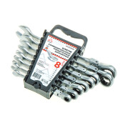 Набор ключей комбинированных, 8 предметов, трещоточные, шарнирные, 8, 10, 12, 13, 14, 15, 17, 19 мм ARNEZI, арт. R1030592