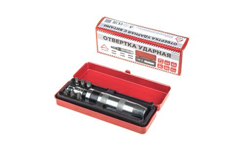 Отвертка ударная с битами 7пр. (в железном кейсе) ARNEZI, арт. R2900002