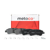 Колодки тормозные дисковые Metaco, передние, комплект на ось (4 шт), арт. 3000-537