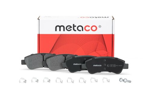 Колодки тормозные дисковые Metaco, передние, комплект на ось (4 шт), арт. 3000-537