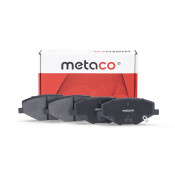 Колодки тормозные дисковые Metaco, передние, комплект на ось (4 шт), арт. 3000-635