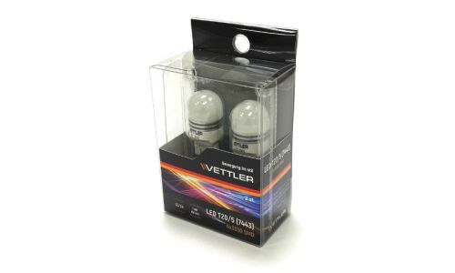 Лампа светодиодная Vettler W21/5W (W3x16q, T20), 12/24В, 21/5Вт, комплект 2 шт, арт. T20512V24V63030WHIT