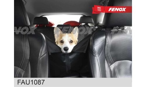 Чехол-накидка Fenox, для заднего ряда (автогамак для животных), оксфорд, черный цвет, 1 предмет, арт. FAU1087