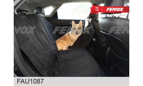 Чехол-накидка Fenox, для заднего ряда (автогамак для животных), оксфорд, черный цвет, 1 предмет, арт. FAU1087