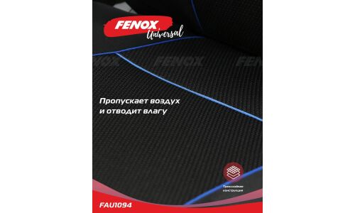 Чехлы Fenox Kontur, для переднего и заднего ряда, полиэстер, черный цвет, 13 предметов, арт. FAU1094