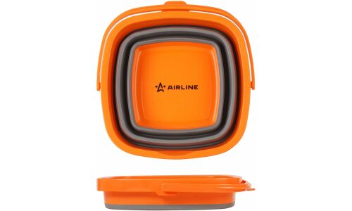Ведро складное Airline, силиконовое, 5л, серо-оранжевое, арт. ABON003