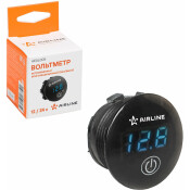 Вольтметр встраиваемый влагозащ. (вкл/выкл) 12/24В AIRLINE, арт. AEAL005