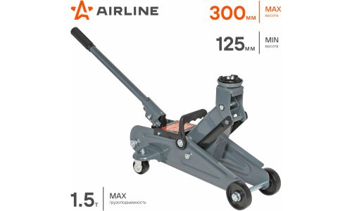 Домкрат гидравлический подкатной Airline, 1500кг, подъём 125–300мм, кейс, арт. AJ-1.5F-310K