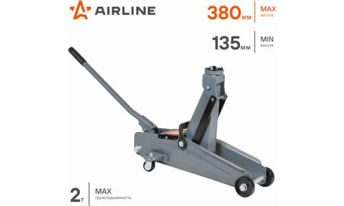 Домкрат гидравлический подкатной Airline, 2000кг, подъём 135–380мм, арт. AJ-2F-380