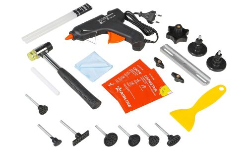 Набор для ремонта вмятин кузова Airline (термопистолет и клей, молоток, салфетки, грибки для съёмного моста), арт. ADGC021