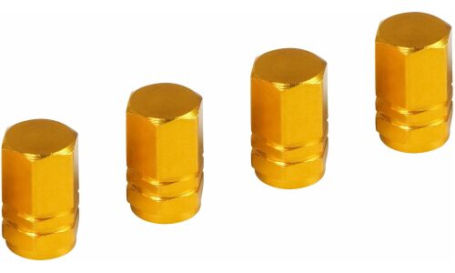 Колпачки на шинный вентиль K-1, золотые, металл, 4 шт. AIRLINE, арт. AVC10