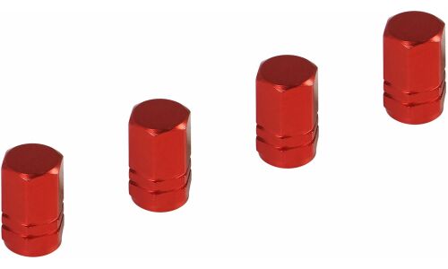Колпачки на шинный вентиль K-1, красные, металл, 4 шт. AIRLINE, арт. AVC08