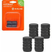 Колпачки на шинный вентиль K-2, черные, металл, 4 шт. AIRLINE, арт. AVC11