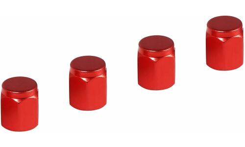 Колпачки на шинный вентиль K-3, красные, металл, 4 шт. AIRLINE, арт. AVC17