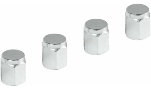 Колпачки на шинный вентиль K-3, серебряные, металл, 4 шт. AIRLINE, арт. AVC16