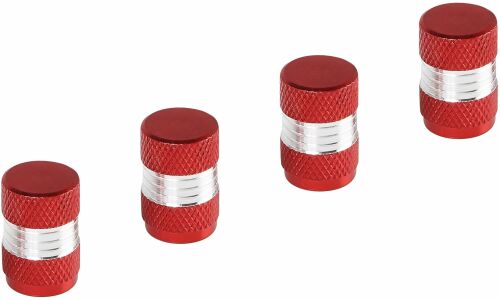 Колпачки на шинный вентиль K-6, красные, металл, 4 шт. AIRLINE, арт. AVC29