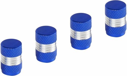 Колпачки на шинный вентиль K-6, синие, металл, 4 шт. AIRLINE, арт. AVC28