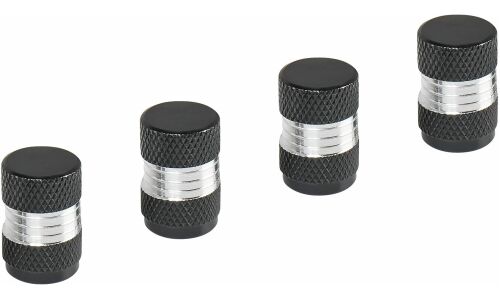 Колпачки на шинный вентиль K-6, черные, металл, 4 шт. AIRLINE, арт. AVC27