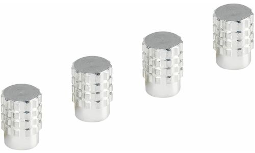 Колпачки на шинный вентиль K-7, серебряные, металл, 4 шт. AIRLINE, арт. AVC31