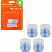 Колпачки на шинный вентиль S-1, светящиеся, синие, ABS-пластик, 4 шт. AIRLINE, арт. AVC32