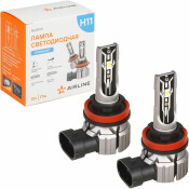 Лампа светодиодная Airline Standart H11, H8, H16 (PGJ19-1, PGJ19-2, PGJ19-3, T11), 12В, 17Вт (соответствует 55Вт), 6000К, комплект 2 шт, арт. AEAR011