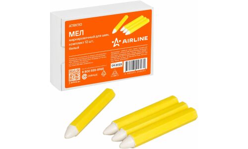 Мел маркировочный для шин, комплект 12 шт, белый AIRLINE, арт. ATRK110