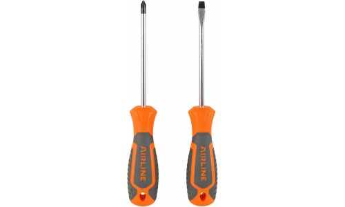 Набор отвёрток Airline, шлицевая (SL5) и крестовая (PH1), стержень 100мм, 2 предмета, арт. ATAU009
