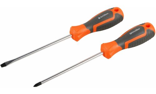 Набор отвёрток Airline, шлицевая (SL5) и крестовая (PH1), стержень 125мм, 2 предмета, арт. ATAU010