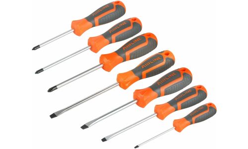Набор отвёрток Airline, шлицевые (SL3, SL5, SL6) и крестовые (PH0, PH1, PH2), 7 предметов, арт. ATAU005