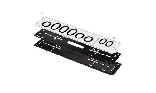 Рамка номерного знака Airline PRO, для автомобиля, прямоугольная, силикон с металлической основой, чёрная, арт. ADFC033