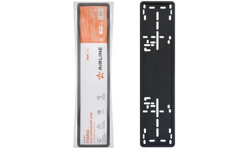 Рамка номерного знака Airline, для автомобиля, прямоугольная, силиконовая, чёрная, арт. ADFC005