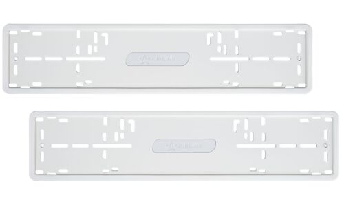 Рамка номерного знака Airline PRO, для автомобиля, прямоугольная, силикон с металлической основой, белая, 2 шт, арт. ADFC036