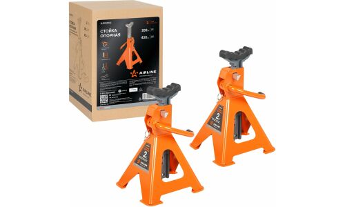 Подставки страховочные под автомобиль Airline PRO, регулируемые, 2000кг, подъем 282–430мм, 2 шт, арт. AJSGP02