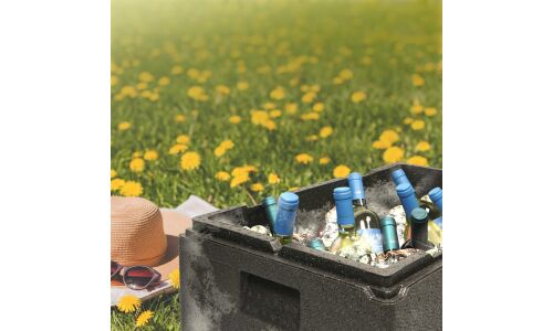 Термоконтейнер с крышкой 32 л, 600*400*240мм, ВПП, цвет черный AIRLINE, арт. ADCB017