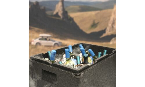 Термоконтейнер с крышкой 32 л, 600*400*240мм, ВПП, цвет черный AIRLINE, арт. ADCB017