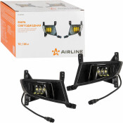 Фара светодиод, четкая свет.граница, 27Вт Бел, 200х140х200мм с рамкой, кмпл 2 шт. AIRLINE, арт. ALED084