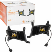 Фара светодиод, четкая свет.граница, 27Вт Бел/Жел, 200х140х200мм с рамкой, кмпл 2 шт. AIRLINE, арт. ALED085