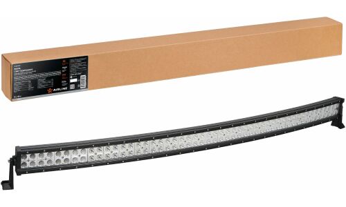 Фара (балка) светодиодная двухрядная изогнутая 100LED, комбинированный свет, 300Вт, 1323х78х60мм, 12/24В AIRLINE, арт. ALED059