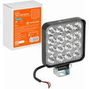 Фара светодиодная квадратная, 16 LED направленный свет, 16W (83х83х22) 12V AIRLINE, арт. ALED029