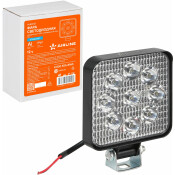 Фара светодиодная квадратная, 9 LED направленный свет, 9W (83х83х22) 12V AIRLINE, арт. ALED027