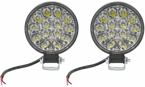 Фара светодиодная круглая, 14 LED направленный свет, 14W (83х83х22) 12V, 2шт. AIRLINE, арт. ALED025