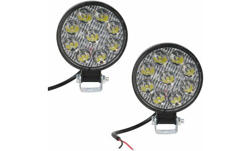 Фара светодиодная круглая, 9 LED направленный свет, 9W (83х83х22) 12V, 2шт. AIRLINE, арт. ALED023