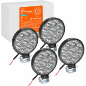 Фара светодиодная круглая, 9 LED направленный свет, 9W (83х83х22) 12V, 4шт. AIRLINE, арт. ALED033