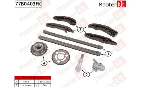 Комплект цепи ГРМ Master KiT, арт. 77B0403FK