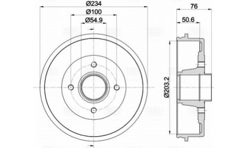 Барабан тормозной Trialli, для Renault Kangoo, арт. TF 224026