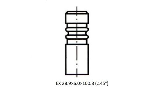 Клапан ДВС EX 28.9x6.0x100.8 Nissan Almera, Kubistar, Micra, Note, Qashqai/ Renault Captur, Clio, Ka ZIKMAR, арт. Z17458R